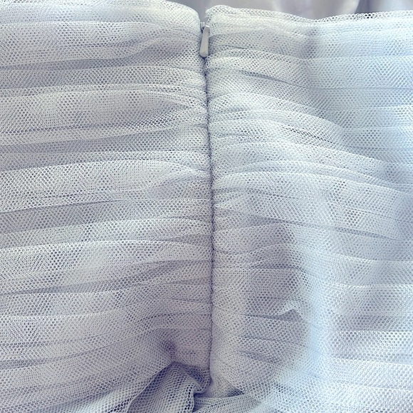 Jenny Yoo Strapless Dress Tulle Mock Neck Light Blue Size 16 New - Picture 8 of 11